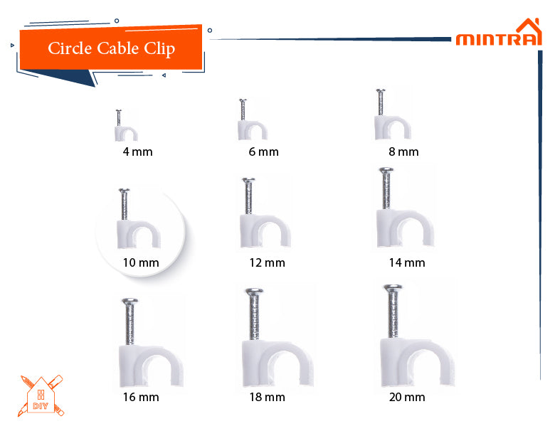 Circle Cable Clip Mintra USA circle-cable-clip-10-white-200-pieces/circle nail cable clip