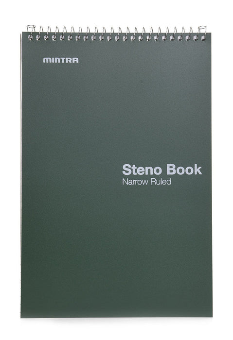 Mintra Office Steno Books - Arctic Ice, Chili Oil, Green Olive, Charcoal 100 sheets (8 Pack) - Mintra USA top spiral notebook 6x9/top bound spiral notebook 6x9/best spiral notebooks for note taking