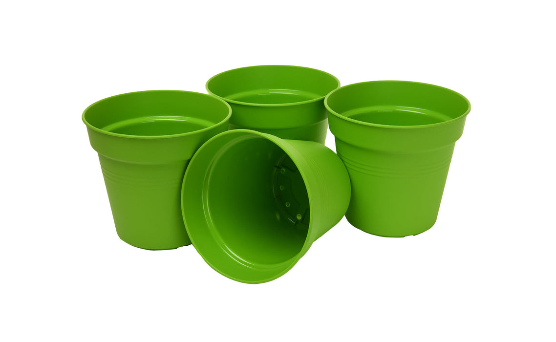 Round Plant Pots With Base (4 Pack, 6.7in) 15 Cm - Mintra USA round-plant-pots-with-base-4-pack-6-7in/Plastic Garden Bowl/plant pot with drainage holes/indoor plant pot with drainage holes/