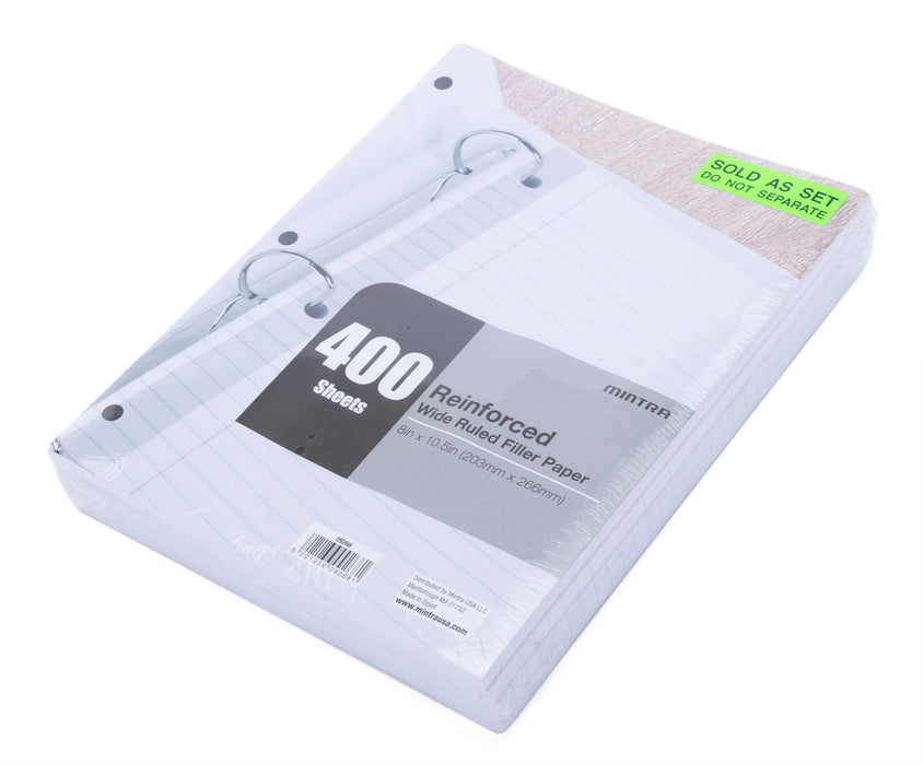 Filler Paper - Wide Ruled 1600 Sheets Mintra US wide ruled binder filler paper