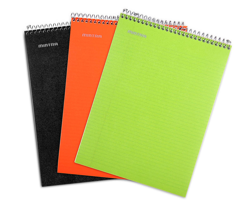 Top Bound Spiral Notebook (Black, Green, Orange, College Ruled 3pack) - Mintra USA top-bound-spiral-notebook-black-green-orange-college-ruled-3pack/top spiral bound notebook college ruled