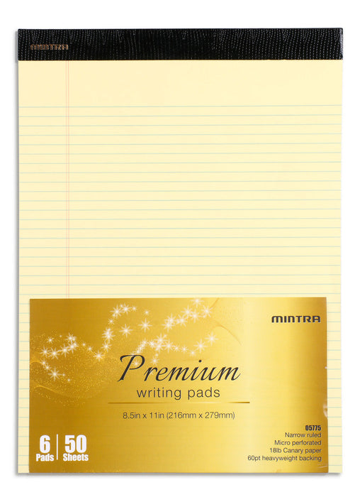 Canary Premium Legal Pads 6 Pack - Mintra USA canary-premium-legal-pads-6-pack/best yellow legal pads